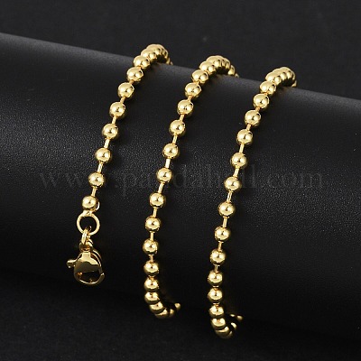 Ожерелья-цепочки из латуни с покрытием стойки для женщин NJEW-G102-01A-G-1