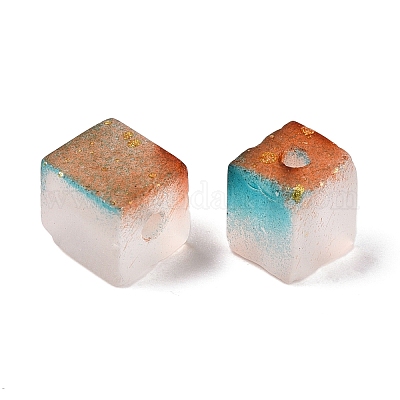 Матовые стеклянные бусины с золотистой блестящей пудрой DGLA-NH001-6mm-01F-1