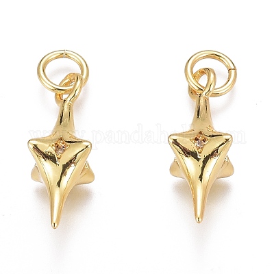 Латунные микропаве прозрачные подвески с фианитом ZIRC-O035-20G-1