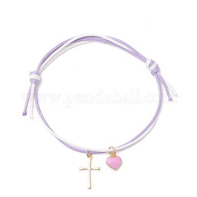 5шт регулируемые браслеты из вощеного полиэфирного шнура BJEW-JB11789-1