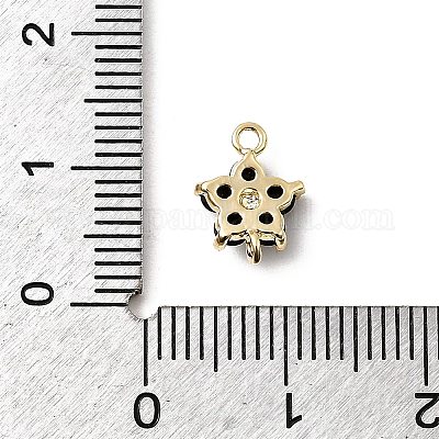 Подвески-подвески-цветочки из латуни с кубическим цирконием KK-H089-34G-03-1