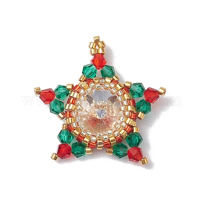 Рождественские подвески из стекла и бисера PALLOY-MZ00261-1