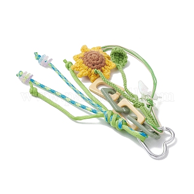 Подвесные украшения в виде цветов из шерстяной пряжи ручной работы HJEW-JM04269-1