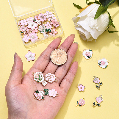 30шт 15 стиля подвески из сплава с эмалью ENAM-YW0005-75-1