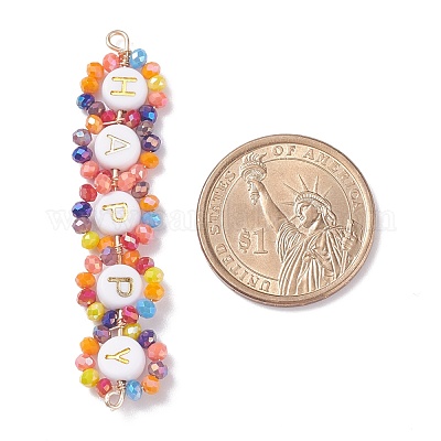 День матери 3 шт. 3 стиля гальванизированный стеклянный медный провод обернутый соединительные подвески PALLOY-JF01376-1