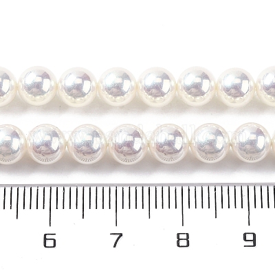 УФ-покрытие перламутровые стеклянные жемчужные бусины нити GLAA-F128-01A-T1-1