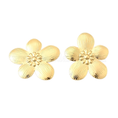 Серьги-гвоздики в форме цветка из нержавеющей стали 304 EJEW-P312-03B-G-1