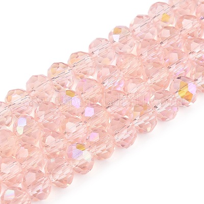 Стеклянные бусины с гальваническим покрытием  EGLA-A044-T6mm-L22-1