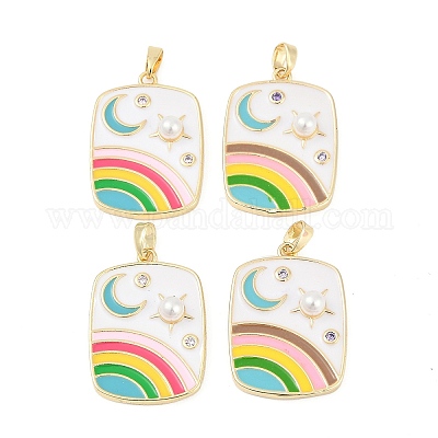 Подвески из латуни с эмалью KK-R212-07G-1