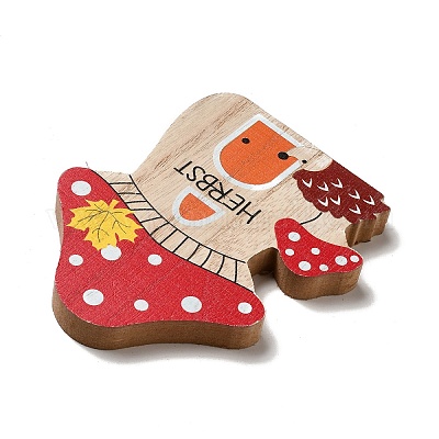 Осенние односторонние деревянные кабошоны с принтом WOOD-I010-02C-1