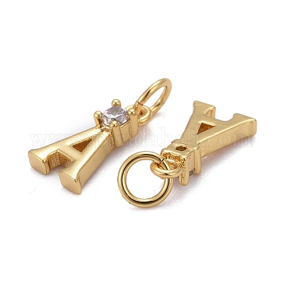 Латунные микропаве прозрачные подвески с фианитом ZIRC-Z011-35A-1