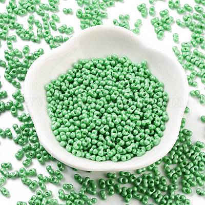 Непрозрачные цветные стеклянные бусины SEED-A033-06O-1