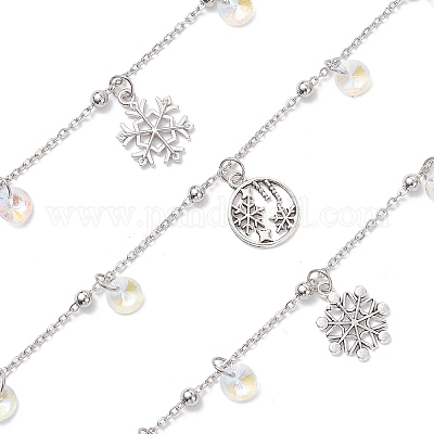 3 шт. браслеты из сплава с подвесками в виде рождественских снежинок BJEW-JB12677-1