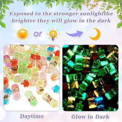 50 шт. светящиеся подвески из эпоксидной смолы RESI-TA0004-14-1