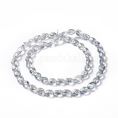 Прозрачные стеклянные бусины гальваническим пряди GLAA-C025-02G-1