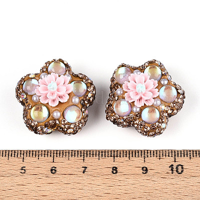 Полимерная глина в форме цветка со стразами CLAY-U023-01C-1