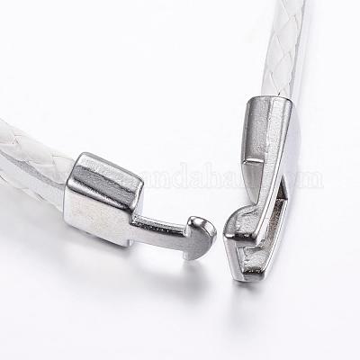 Кожаный шнур многожильных браслеты BJEW-P169-H-1