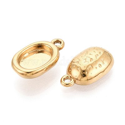 Оправы для подвесок из нержавеющей стали 304 в виде кабошонов STAS-N114-46A-G-1