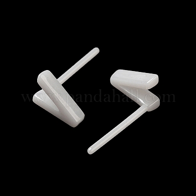 Гипоаллергенные серьги-гвоздики из биокерамики с цирконием и керамикой EJEW-F340-04V-1