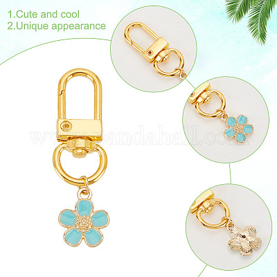 24шт 6 цвета сплава эмали кулон украшения HJEW-GO00007-1