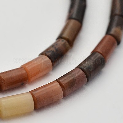 Колонка натуральный оранжевый речной камень бисер пряди G-N0153-28-1