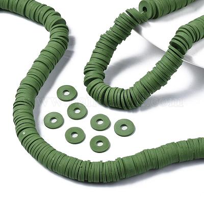 Плоские круглые бусины из глины ручной работы полимерные CLAY-R067-10mm-43-1