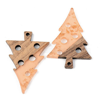 Подвески из прозрачной смолы и ореха RESI-S389-030A-B04-1