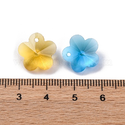 100шт 10 цвета стеклянные подвески AJEW-H154-08C-1