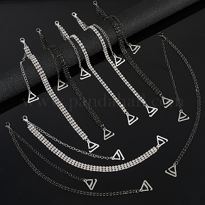 4 пара 4 стилей цепочек со стразами FIND-GO0002-51-1