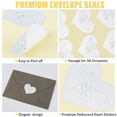 20 лист 2-х цветных бумажные самоклеящиеся наклейки с тиснением в форме сердца и прямоугольника DIY-CP0010-59-1