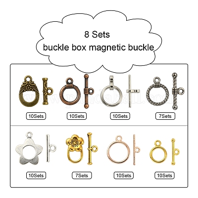 74 компл. 8 стильных застежки из сплава в тибетском стиле FIND-YW0001-38-1