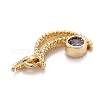 Настоящие 18k позолоченные латунные микро pave кубические циркониевые подвески ZIRC-M114-52G-03-1