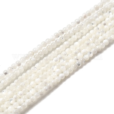 Натуральные белые бусины из ракушек G-N0190-11-2mm-1