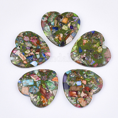 Синтетическая золотая линия регалит / имперская яшма / подвески из яшмы с морскими осадками G-S329-068D-1