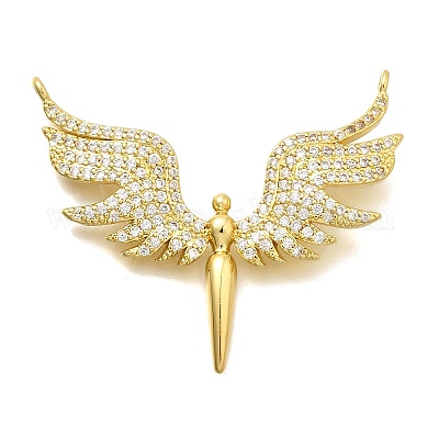 Латунные микропаве прозрачные подвески с фианитом KK-S508-44G-1