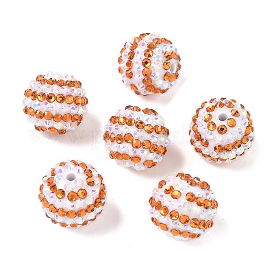 Полосатые бусины из смоляных стразов OACR-A037-01F-1