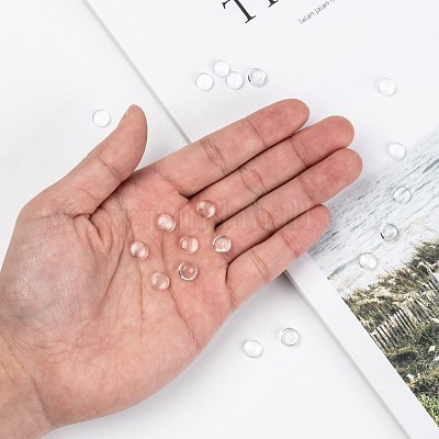 Прозрачные стеклянные кабошоны X-GGLA-R026-8mm-1