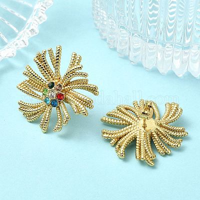 Серьги-гвоздики из нержавеющей стали 304 с микропаве из прозрачных кубических цирконий для женщин EJEW-B112-02G-03-1