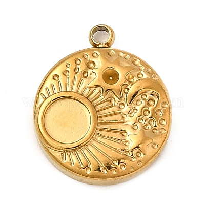 Оправы для подвесок из нержавеющей стали 304 в виде кабошонов STAS-Z149-03G-1