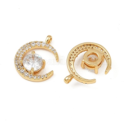 Латунные микропаве прозрачные подвески с фианитом KK-B137-19G-1