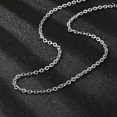 Устойчивое к потускнению классическое простое ожерелье из нержавеющей стали 304 для мужчин и женщин с цепочкой STAS-P045-03P-1