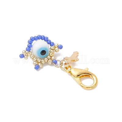 Кулон лэмпворк ручной работы от сглаза HJEW-MZ00374-1