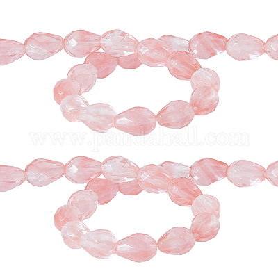 2 нити вишневых кварцевых стеклянных бусин G-FH0002-40-1