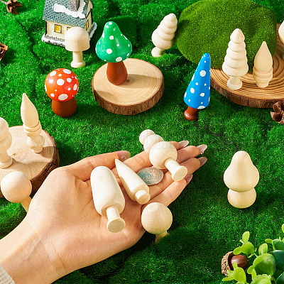 16 шт. 16 стиля необработанных деревянных украшений WOOD-TA0002-77-1