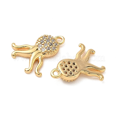 Подвески из прозрачных кубических цирконий с микропаве из океанической латуни KK-B160-42G-02-1