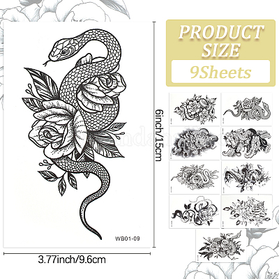 Съемные временные водонепроницаемые татуировки бумажные наклейки&nbsp;DIY-WH20013-74-1