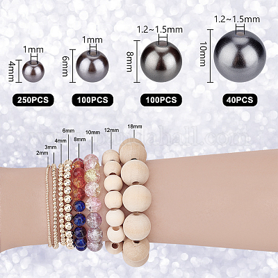 Круглая бусина из экологически чистого окрашенного стекла с жемчугом HY-PH0009-RB053-1