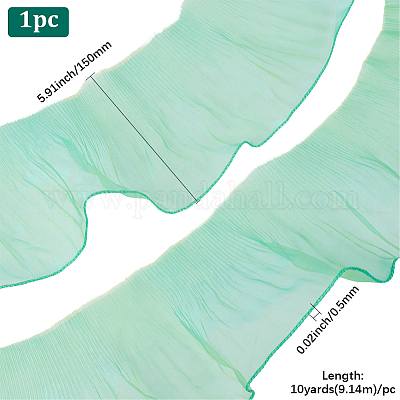 10 ярд прозрачного полиэстерового кружева с плиссировкой OCOR-GF0004-74D-1