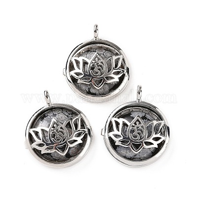 Подвески-медальоны из натурального обсидиана G-G982-01P-09-1