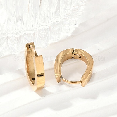 Серьги-кольца из нержавеющей стали 304 с эффектом полировки EJEW-M001-38G-1